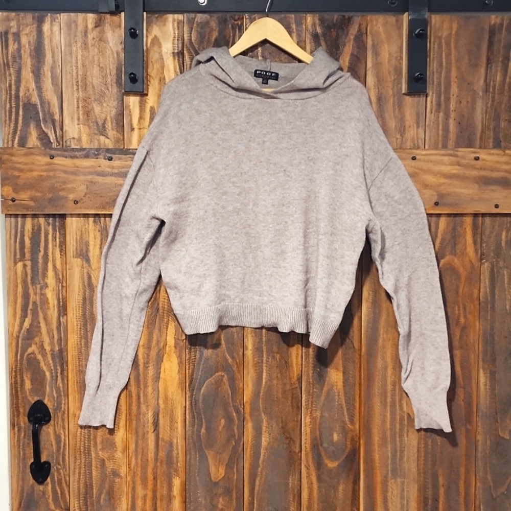 POOF New York hooded crop top sweatshirt